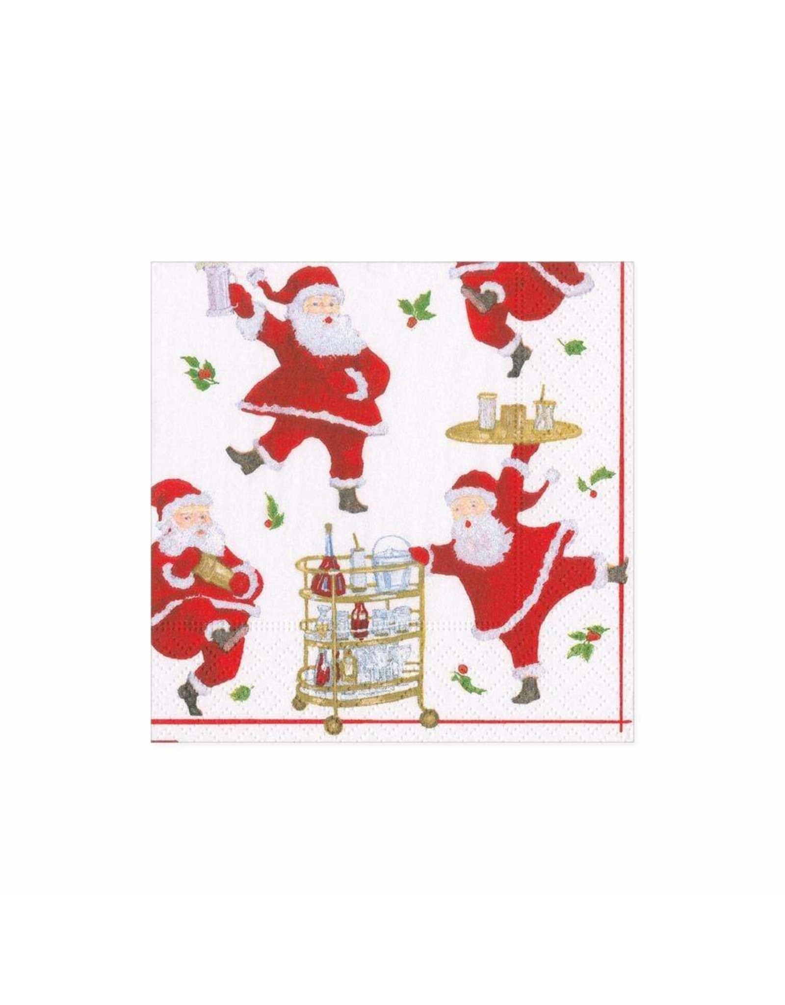 Caspari Christmas Paper Cocktail Napkins 20pk Cocktails With Santas