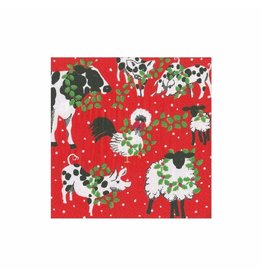 Caspari Christmas Paper Cocktail Napkins 20pk Christmas On The Farm