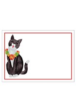 Caspari Self-Adhesive Labels - Name Tags 12pk Caroling Cat