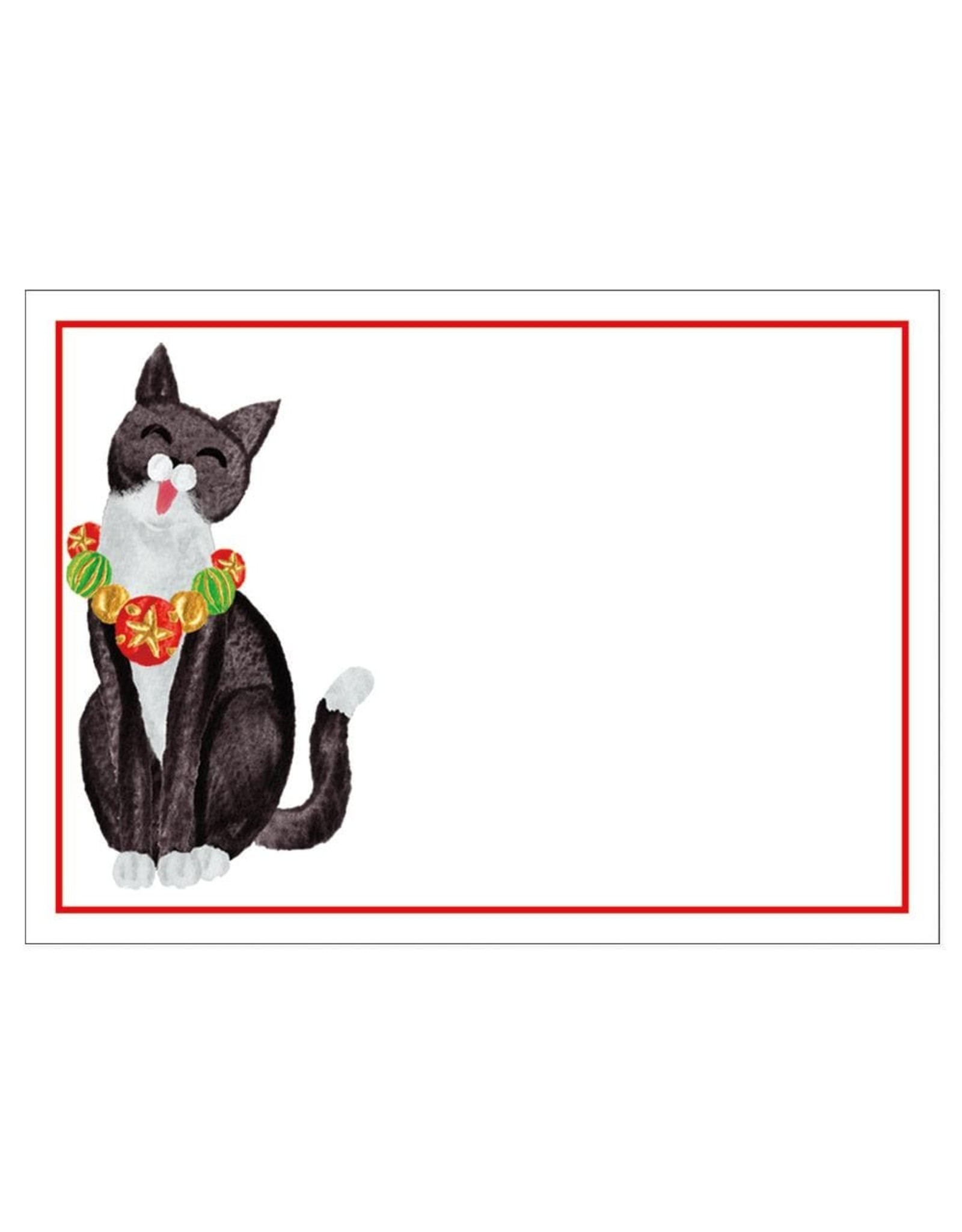 Caspari Self-Adhesive Labels - Name Tags 12pk Caroling Cat