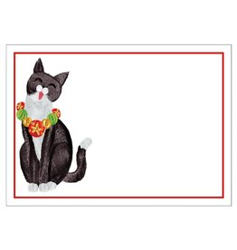 Caspari Self-Adhesive Labels - Name Tags 12pk Caroling Cat