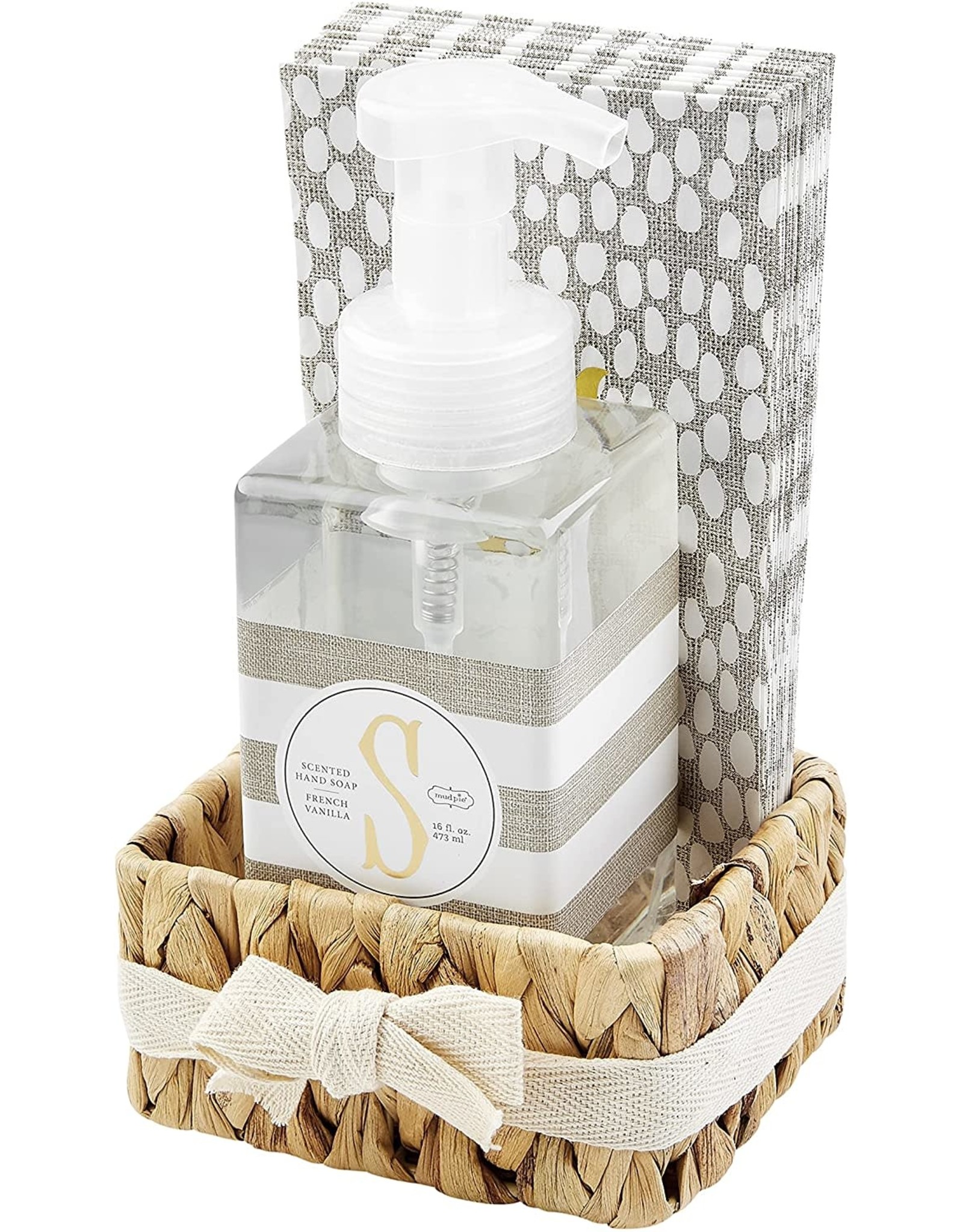Mud Pie Initial S Hand Soap Paper Hand Towels And Basket Set
