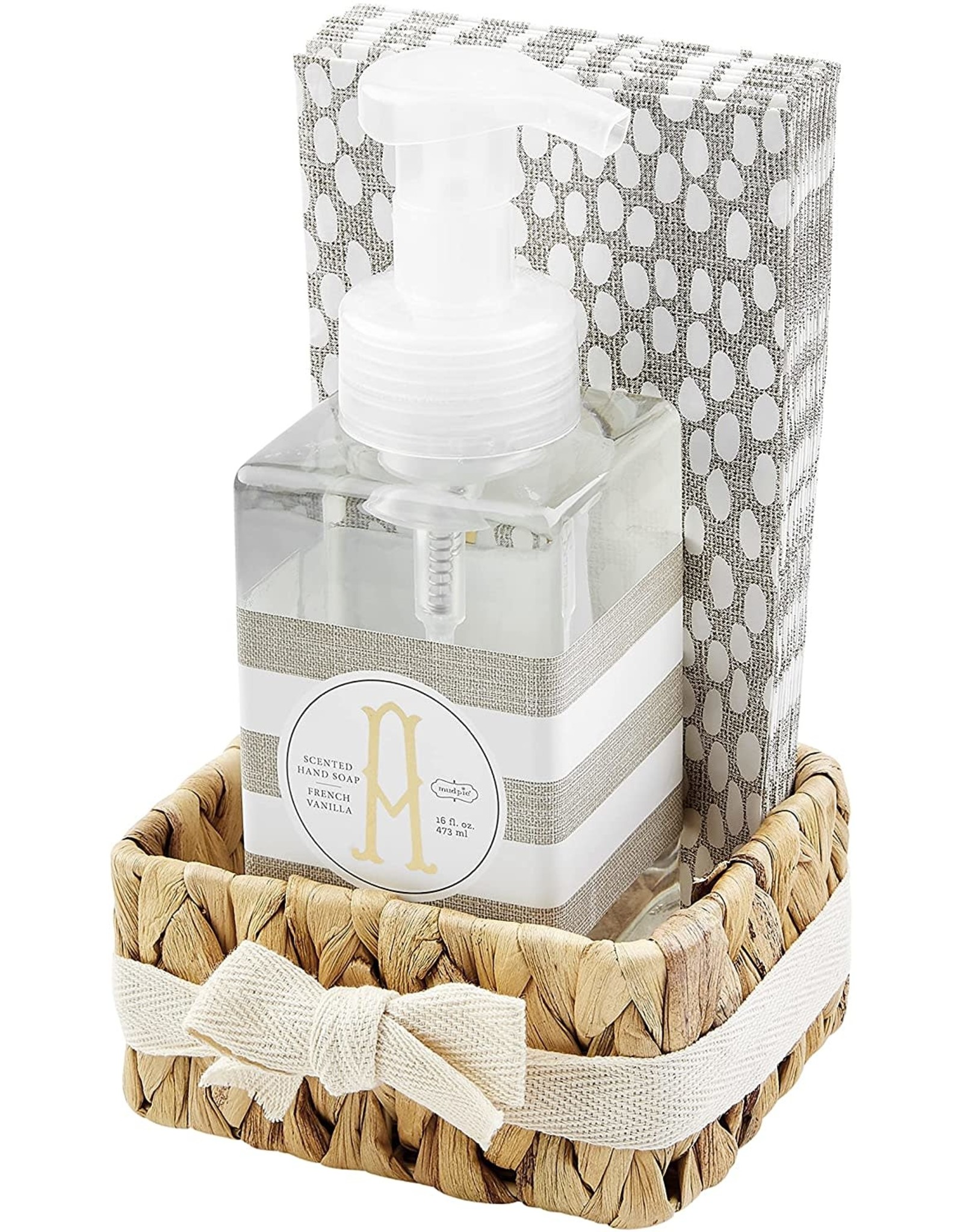 Mud Pie Initial A Hand Soap Paper Hand Towels And Basket Set