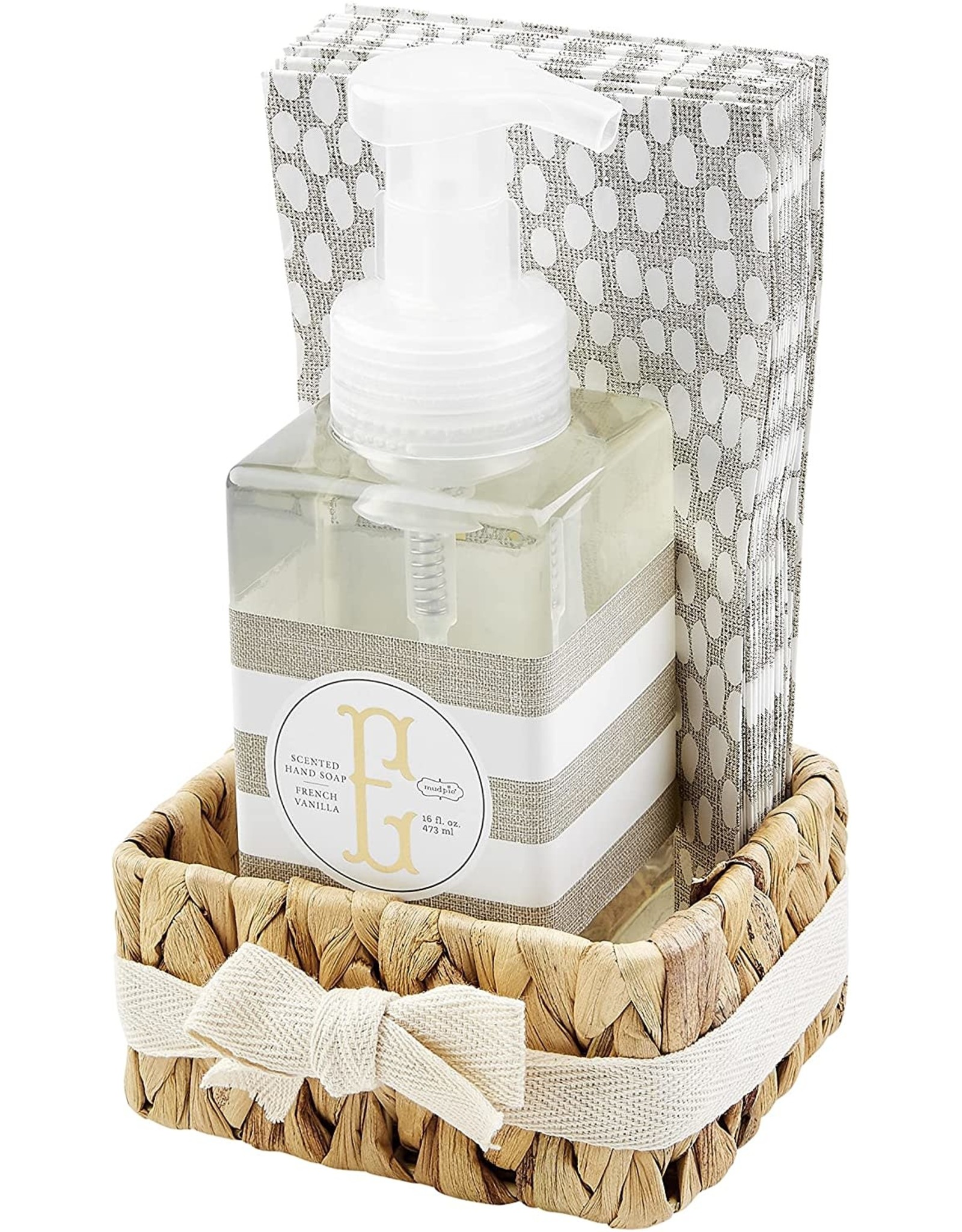 Mud Pie Initial E Hand Soap Paper Hand Towels And Basket Set