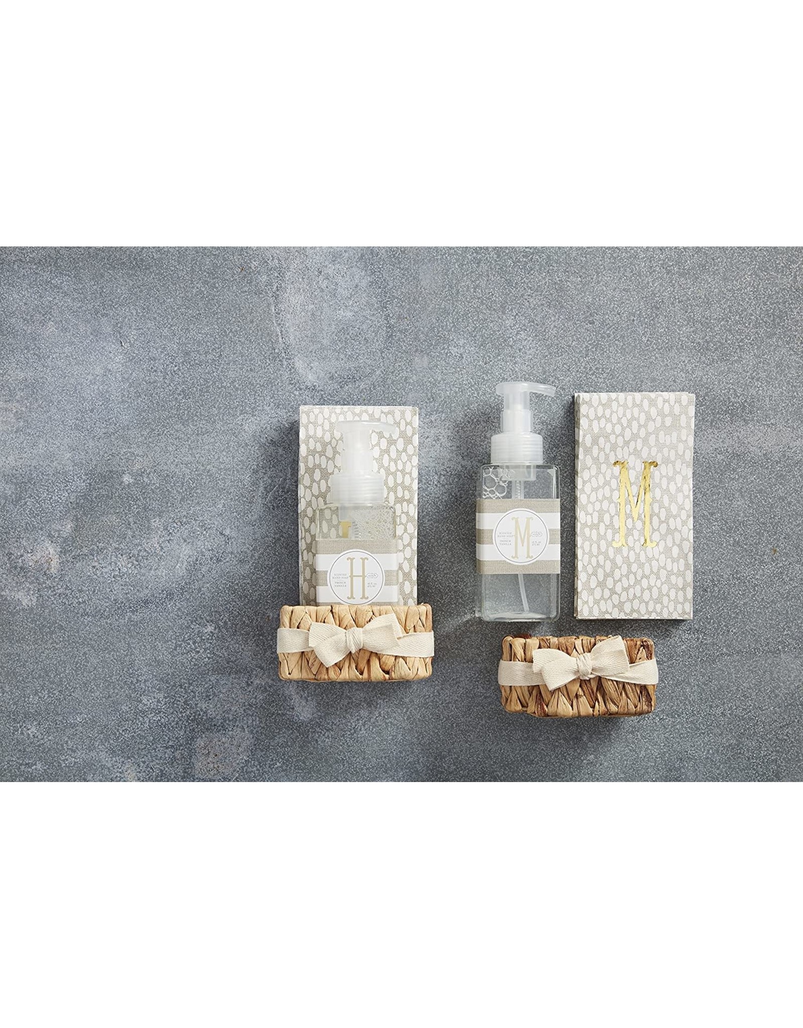 Mud Pie Initial F Hand Soap Paper Hand Towels And Basket Set