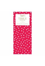 Caspari Christmas Gift Tissue Paper 4 Sheets Painted Dots On Red