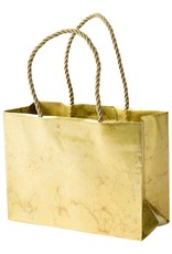 Caspari Christmas Gift Bag Small 7x3x5.25 Antique Gold