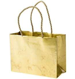 Caspari Christmas Gift Bag Small 7x3x5.25 Antique Gold