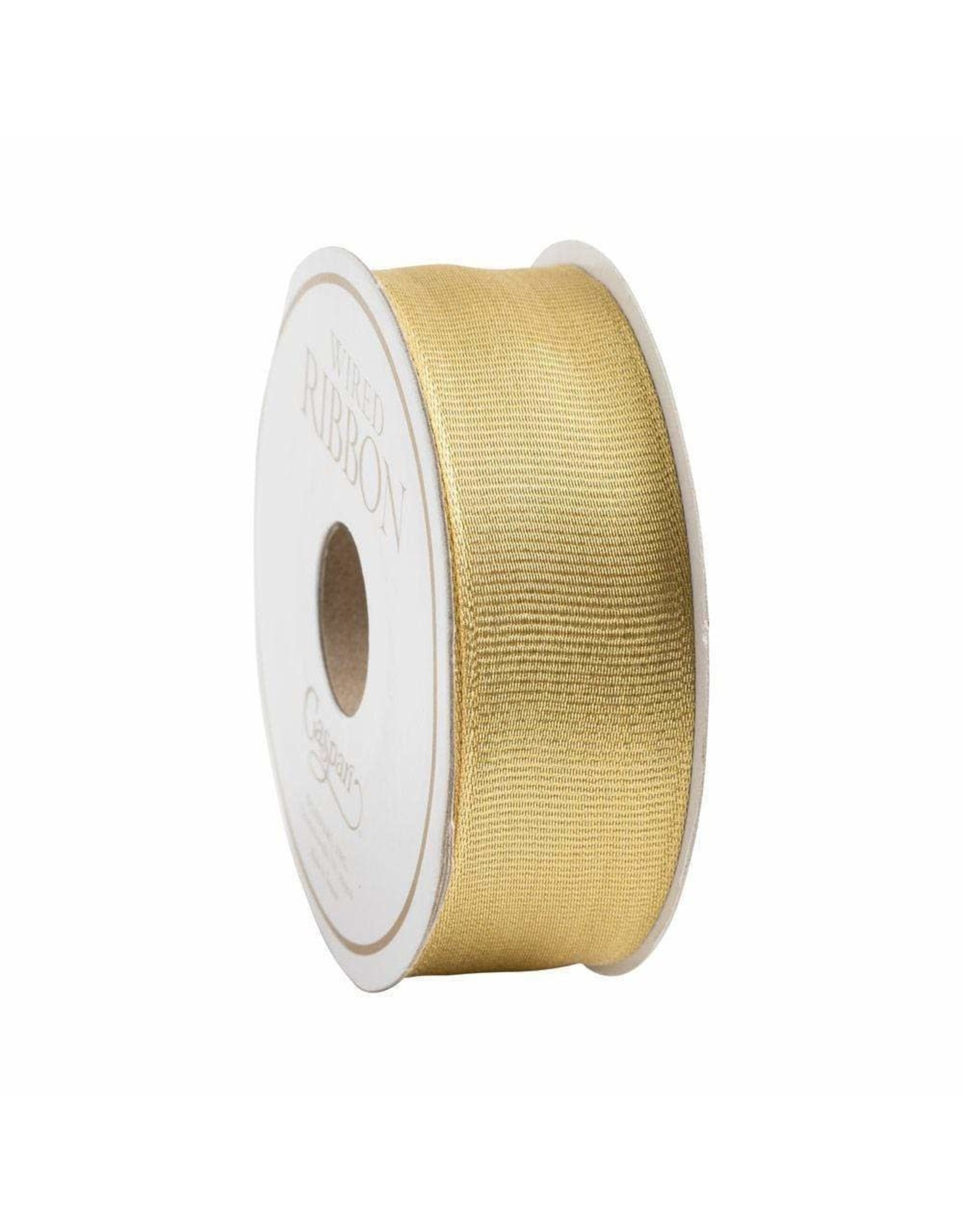 Caspari Metallic Gold Grosgrain Wired Ribbon - 6 Yard Spool