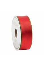 Caspari Red And Green Reversible Satin Wired Ribbon 10 Yard Spool