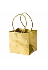 Caspari Christmas Gift Bag Small Cube 5x4.5D Antique Gold