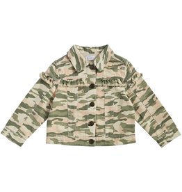 Mud Pie Kids Clothing Camouflage Canvas Ruffle Jacket 12-18 Months