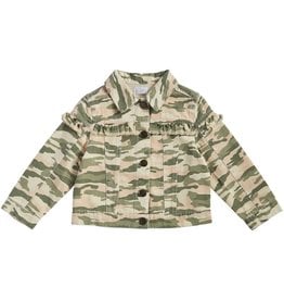 Mud Pie Kids Clothing Camouflage Canvas Ruffle Jacket 2T-3T