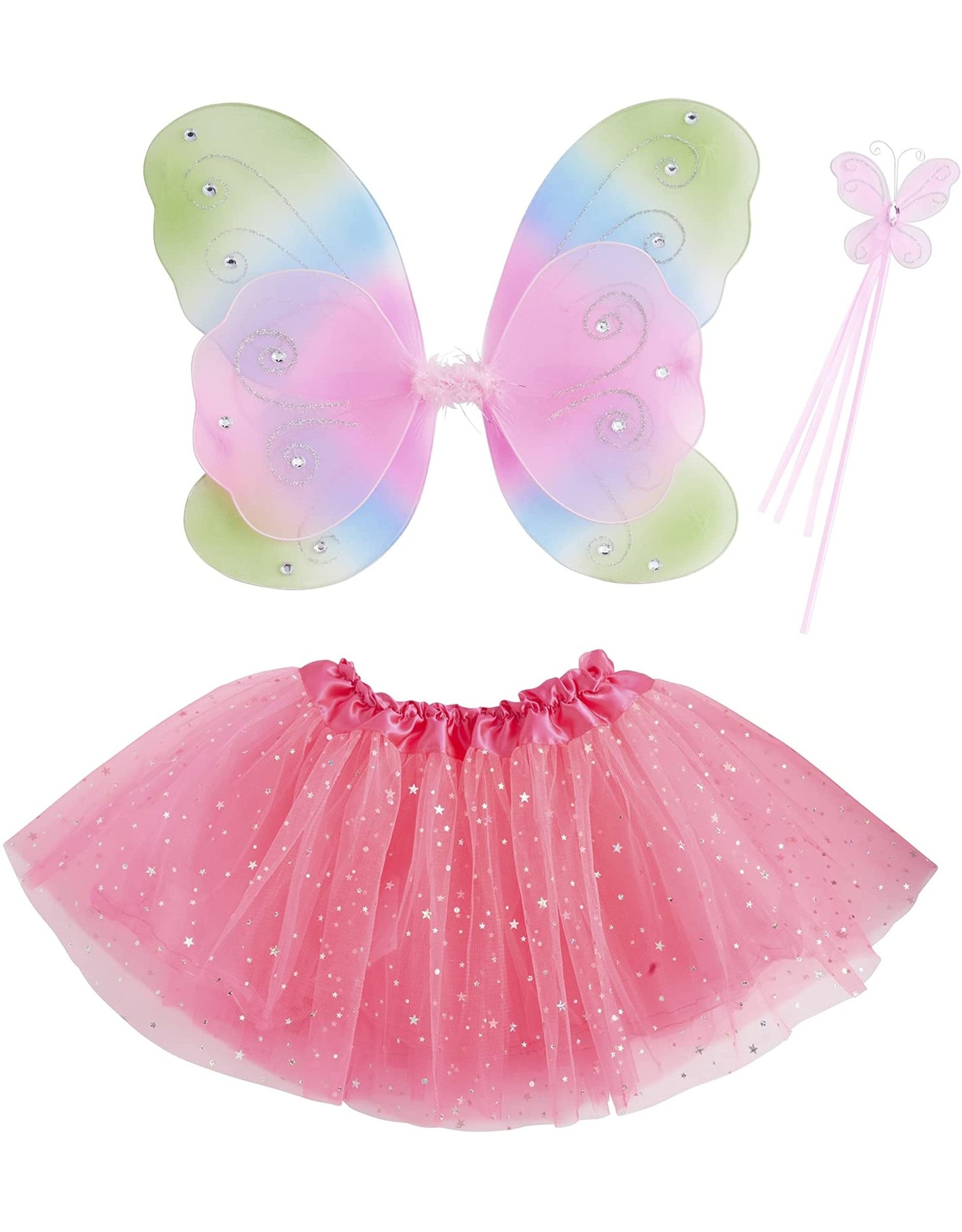 Mud Pie Kids Gifts Girls Tutu And Butterfly Wings Set - Hot Pink Digs N Gifts