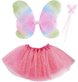 Mud Pie Kids Gifts Girls Tutu And Butterfly Wings Set - Hot Pink