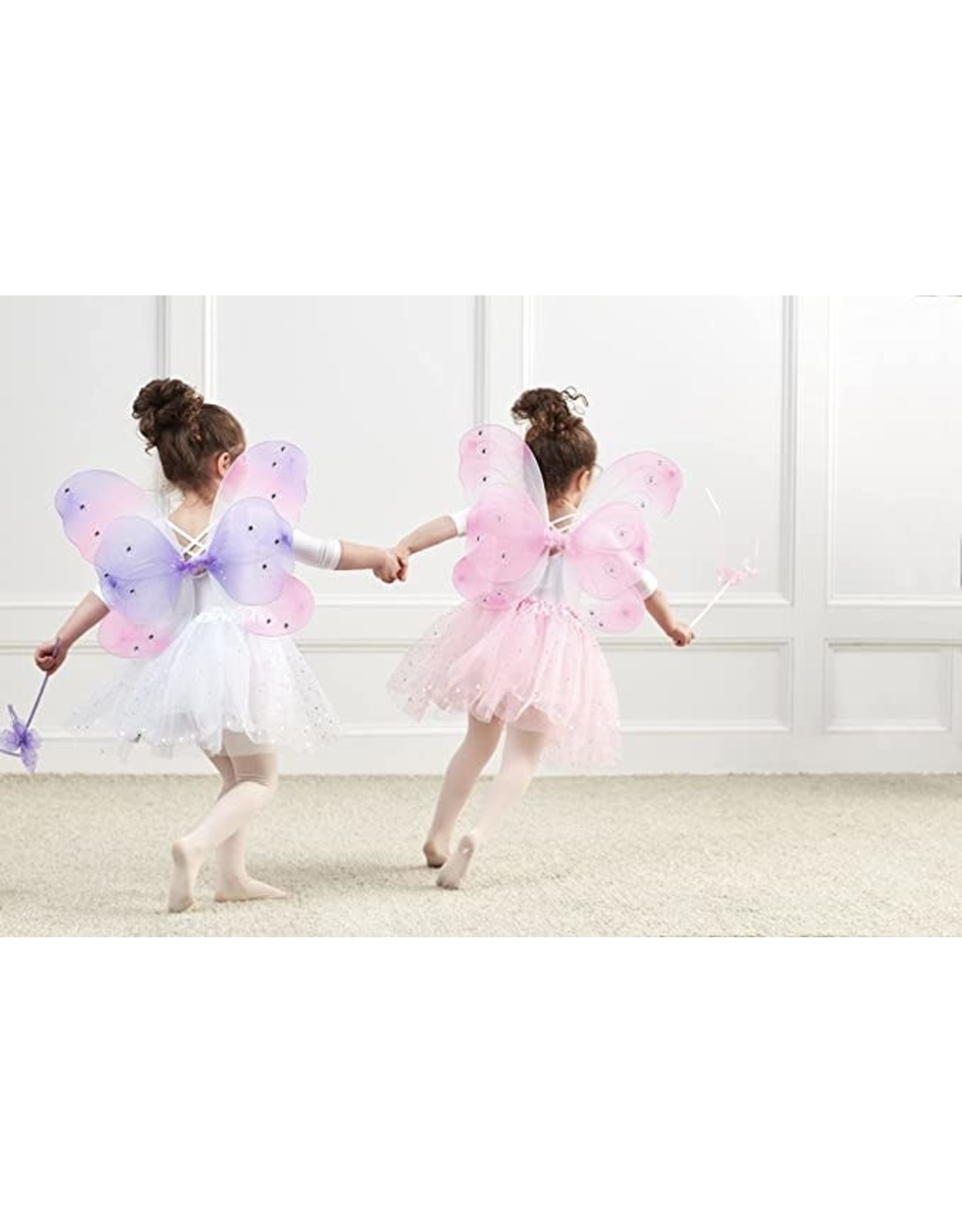 Mud Pie Kids Gifts Girls Tutu And Butterfly Wings Set - Hot Pink