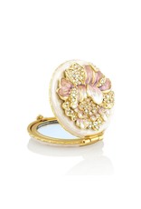Jay Strongwater Compact Mirror Angela Round Floral Compact