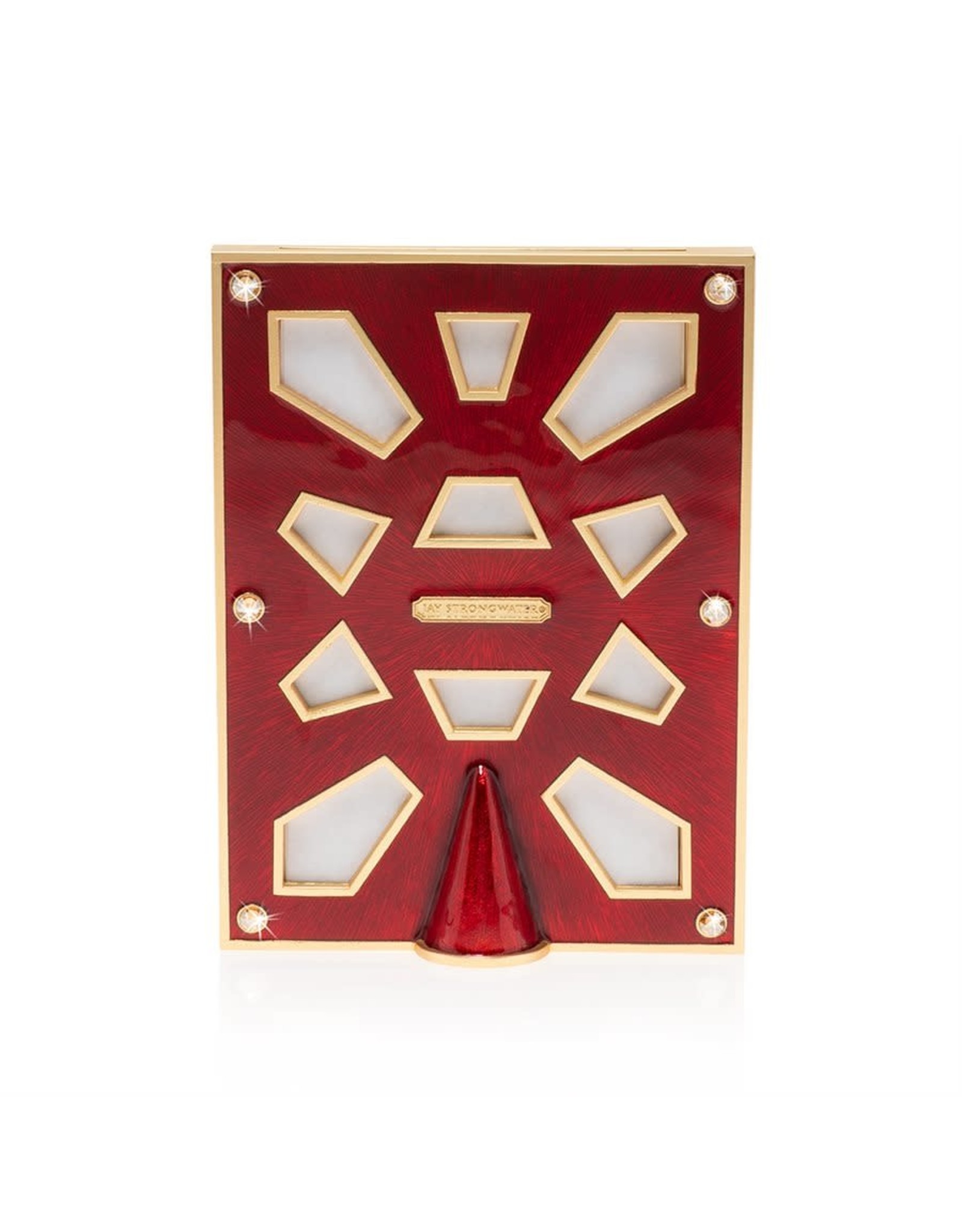 Jay Strongwater Photo Frames Leonard Pave Corner 4x6 Frame Ruby
