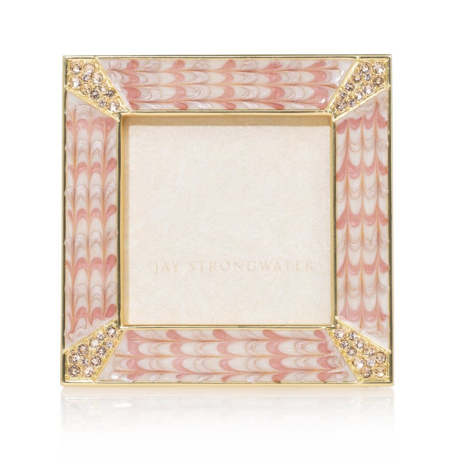Jay Strongwater Photo Frame Leland Pave Corner 2x2 Mini Frame Boudoir
