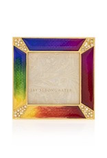 Jay Strongwater Photo Frame Leland Pave Corner 2x2 Mini Frame Rainbow