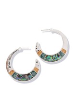 Periwinkle by Barlow Silver W Abalone And Enamel Inlay Earrings