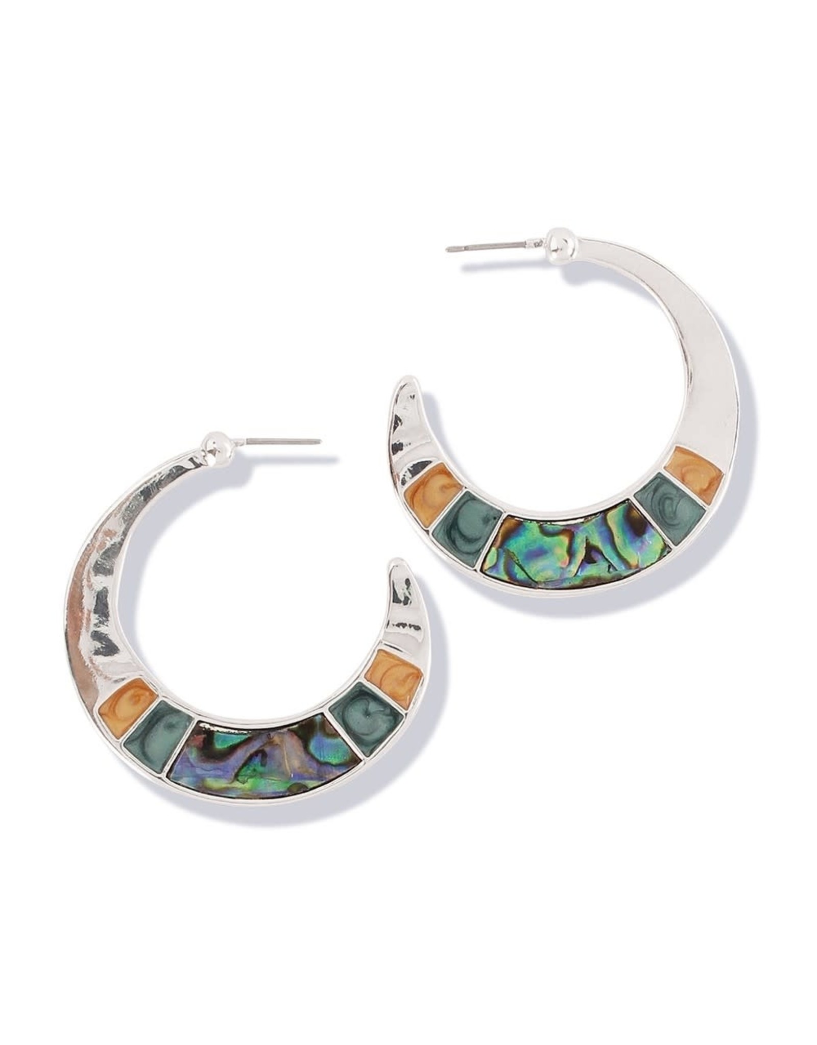 Periwinkle by Barlow Silver W Abalone And Enamel Inlay Earrings