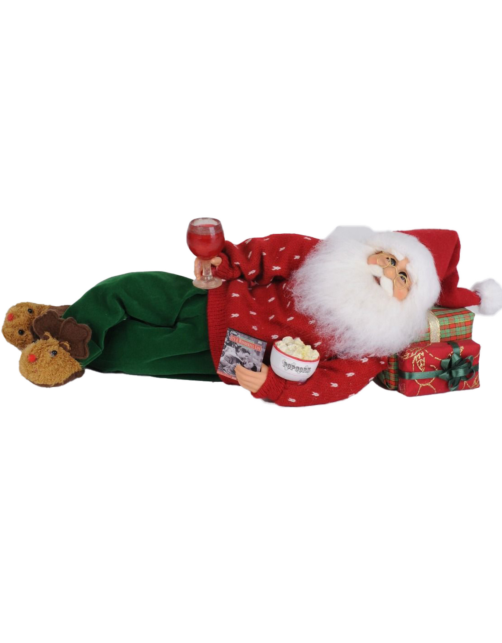 Karen Didion Wine And A Movie Santa Christmas Decor