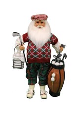Karen Didion Golf Santa With Basket Christmas Decor