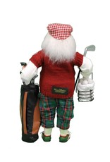 Karen Didion Golf Santa With Basket Christmas Decor
