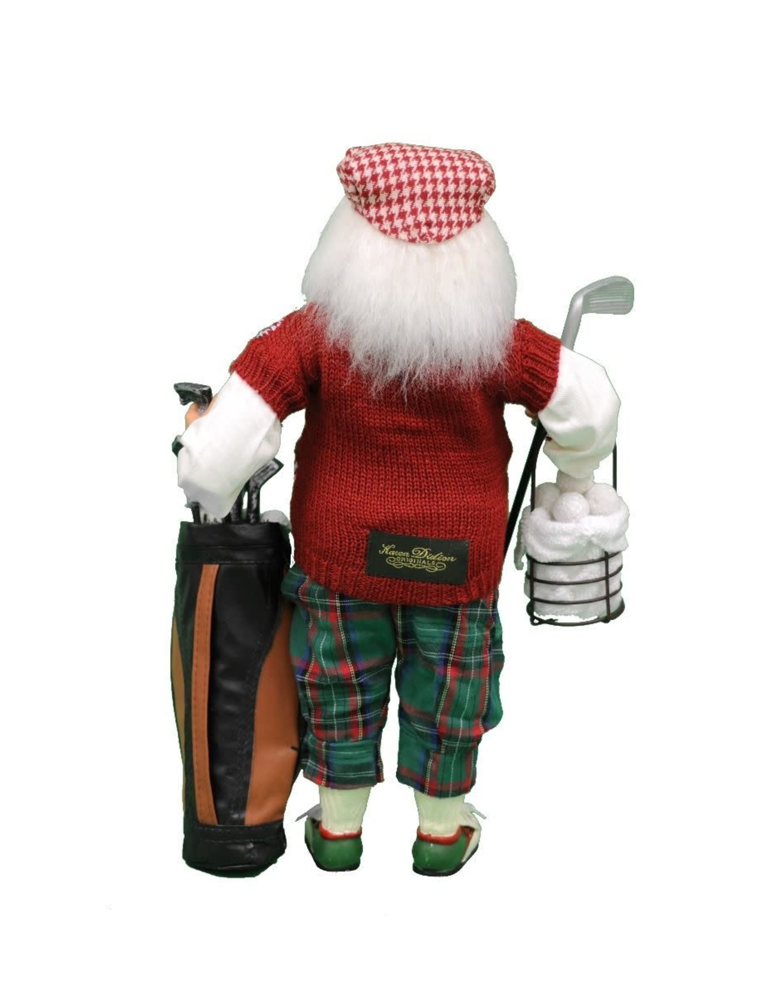 Karen Didion Golf Santa With Basket Christmas Decor