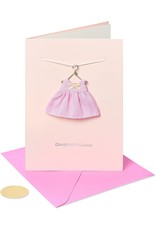 PAPYRUS® New Baby Card Pink Dress On Hanger New Baby Girl