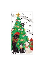 Caspari Christmas Money Holder Cards 4pk Caroling Pets