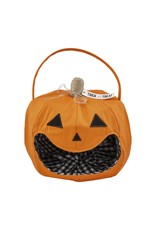 Mud Pie Halloween Pumpkin Candy Bag Lined Canvas Tote w Handle