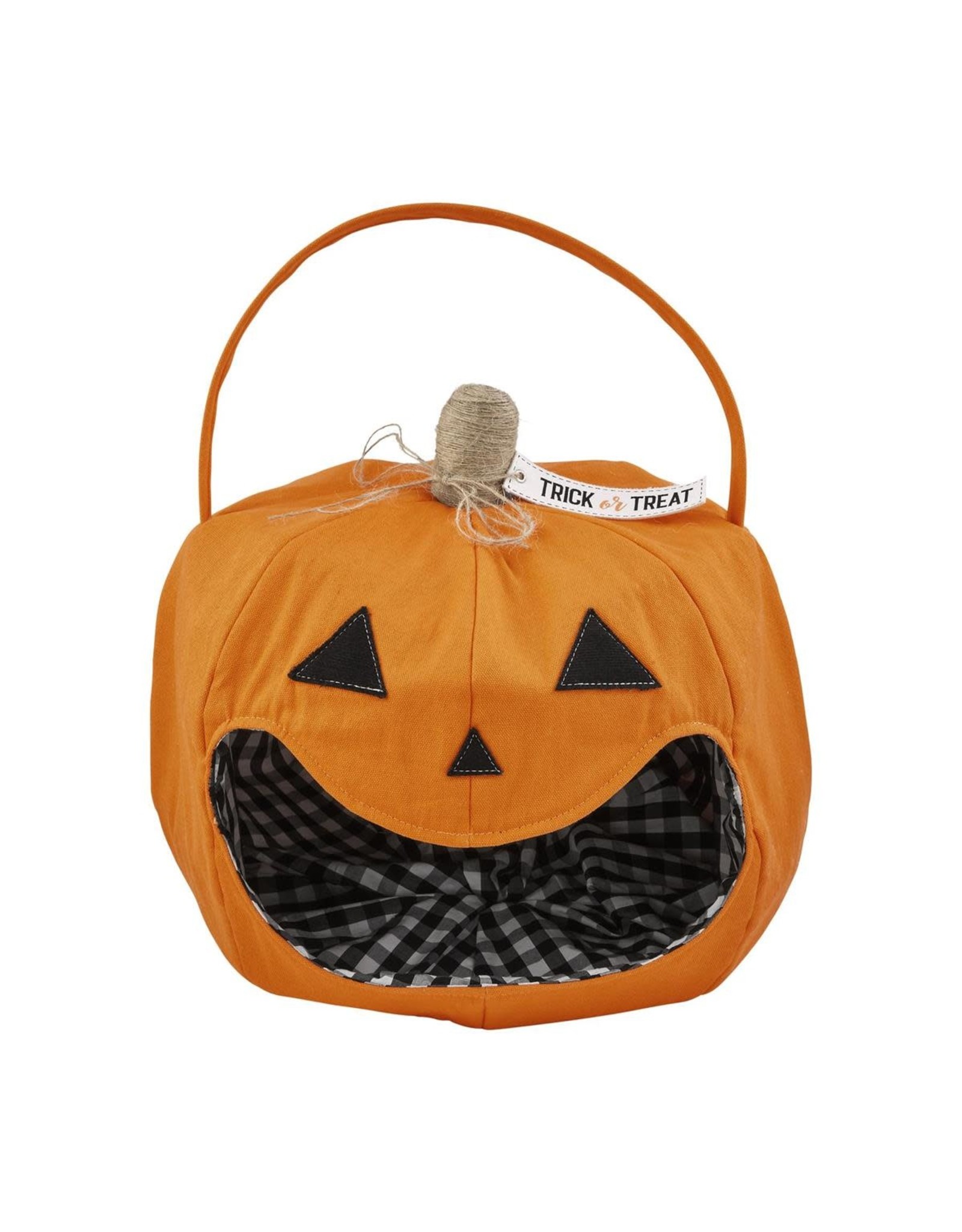 Mud Pie Halloween Pumpkin Candy Bag Lined Canvas Tote w Handle