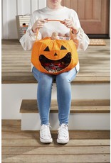 Mud Pie Halloween Pumpkin Candy Bag Lined Canvas Tote w Handle