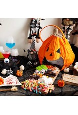 Mud Pie Halloween Pumpkin Candy Bag Lined Canvas Tote w Handle