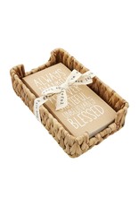 Mud Pie Thanksgiving Blessed Guest Towel Napkin In Basket Set