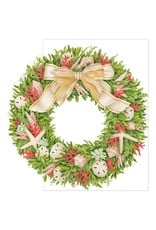 Caspari Christmas Cards Shell Wreath Die Cut Card