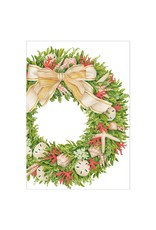 Caspari Christmas Cards Shell Wreath Die Cut Card