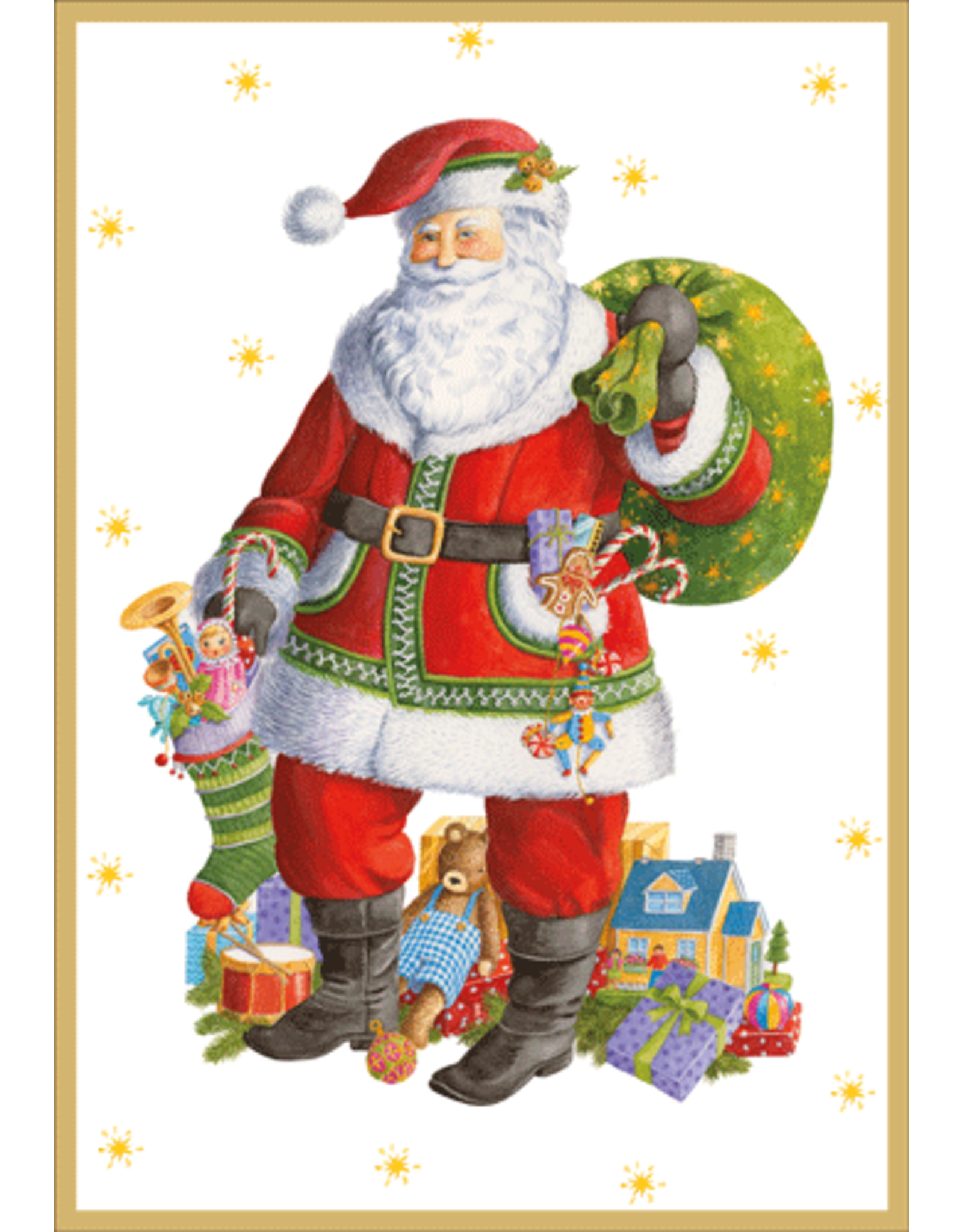 Caspari Christmas Cards Santa Clause Lane Card