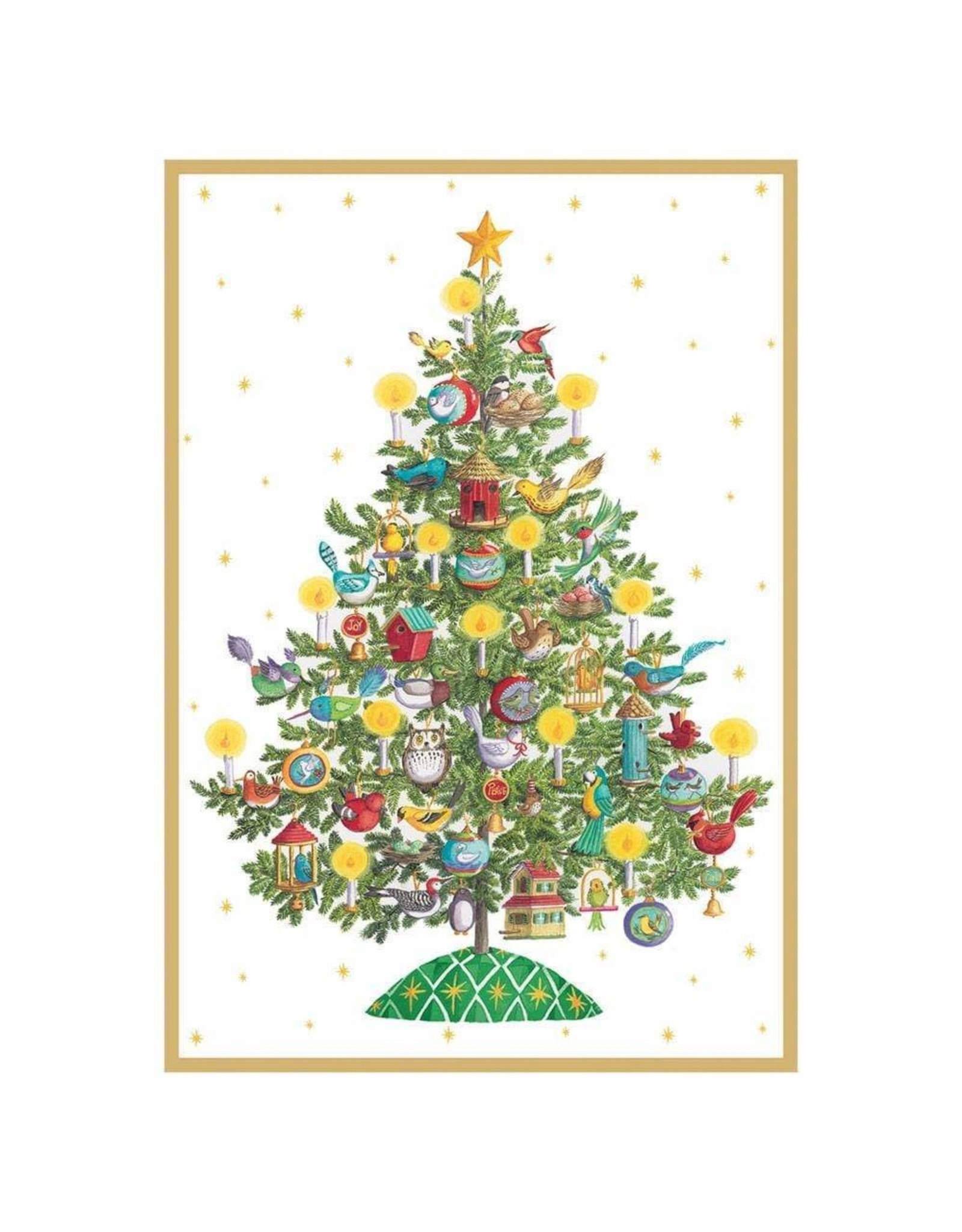 Caspari Christmas Cards Bird Christmas Tree Card Digs N Gifts