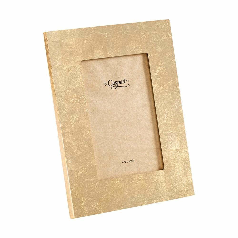 Caspari Lacquer Picture Frames 4x6 Gold Leaf Photo Frame Digs N Gifts