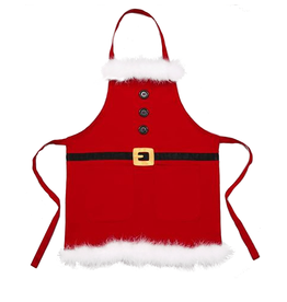 Peking Handicraft Santa With Fur Trim Christmas Santa Suite Apron