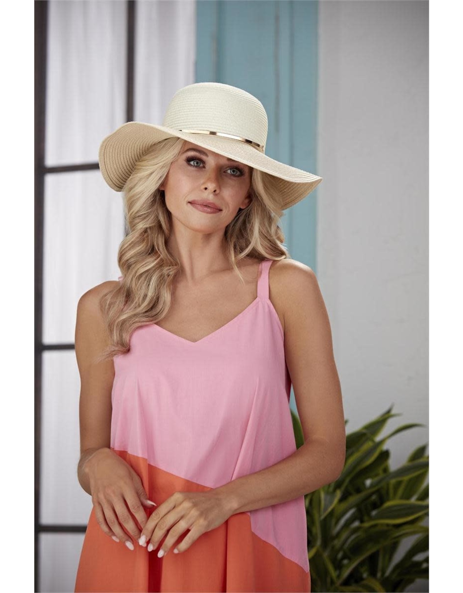 Mud Pie Women's Hats - Color-Block Sun Hat In Blush
