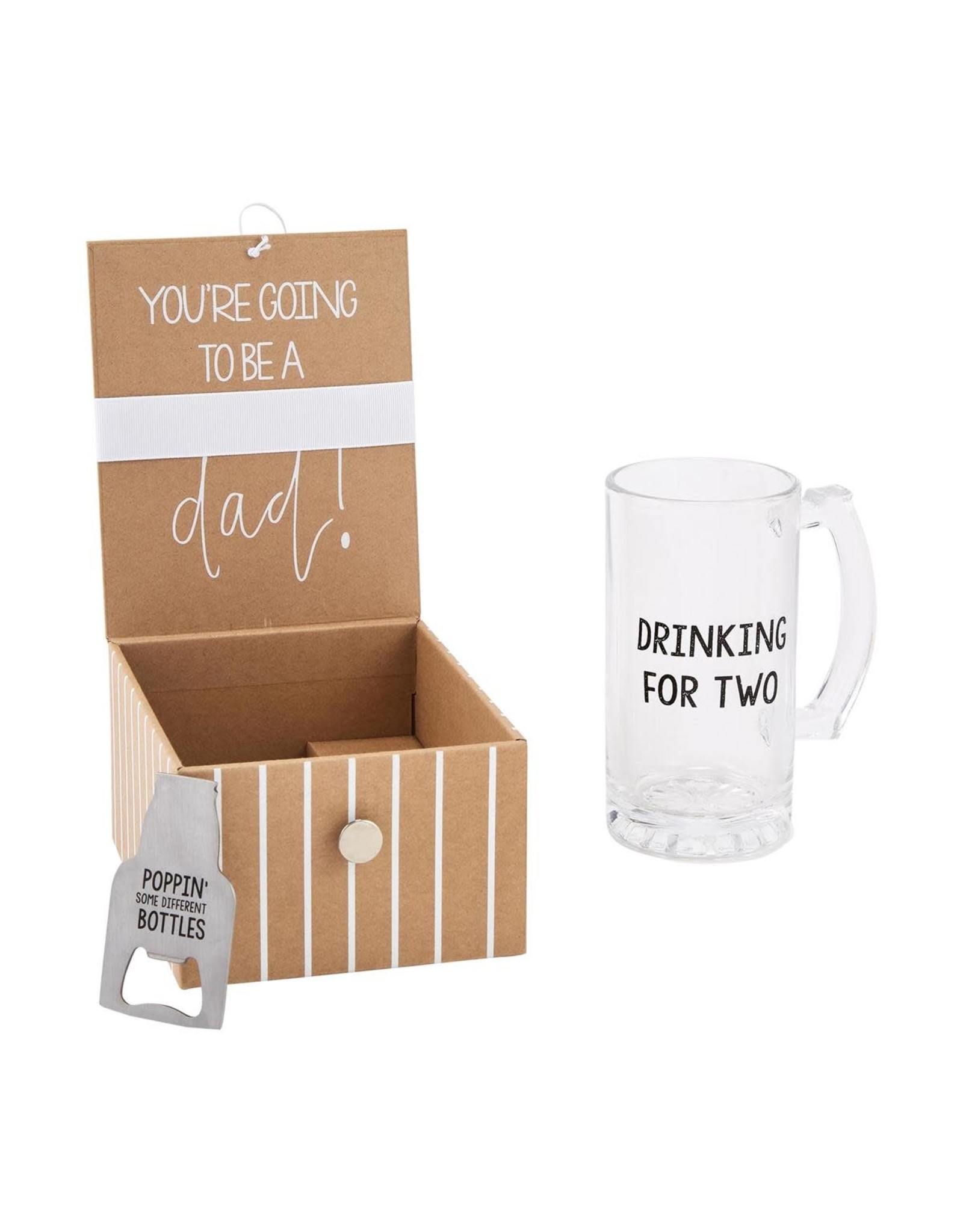 Mud Pie Dad To Be Beer Glass Baby Announcement Gift Set