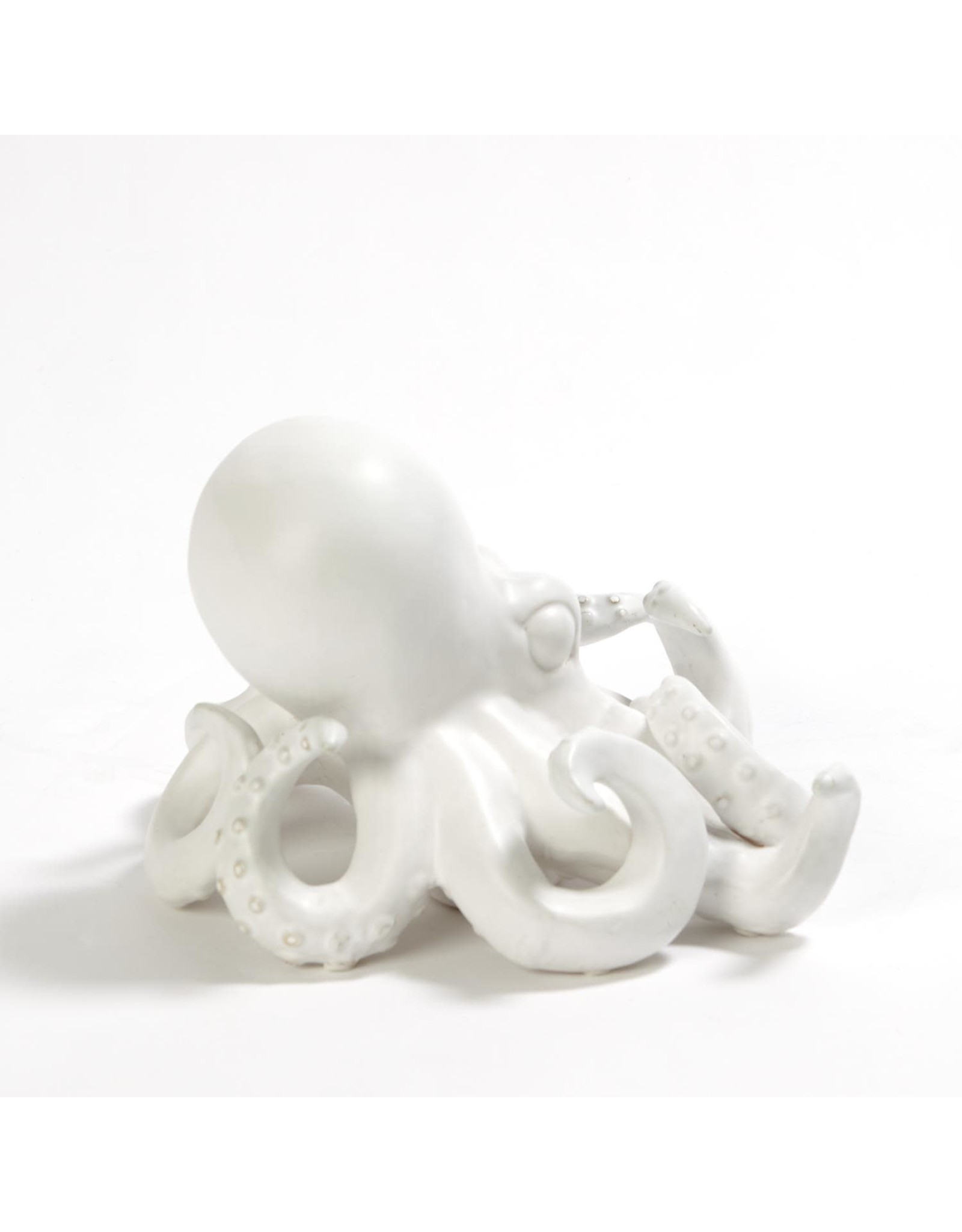 Global Views Ceramic Octopus Sculpture Figurine Matte-White