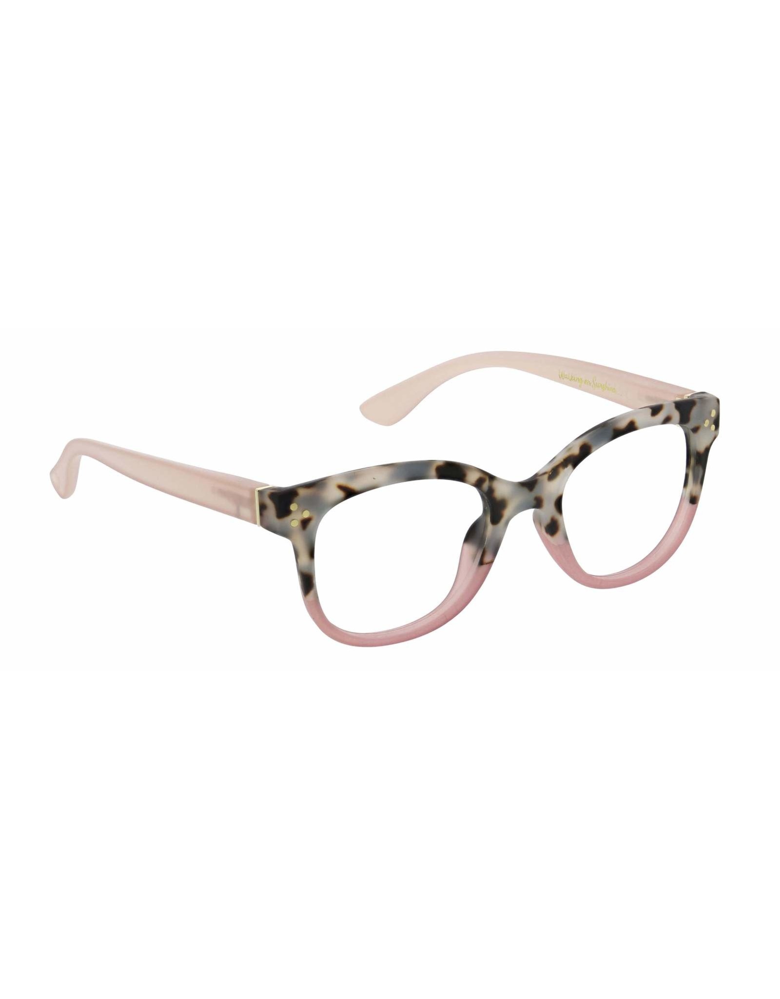 Reading Glasses Walking on Sunshine Gray Tortoise Pink +2.50