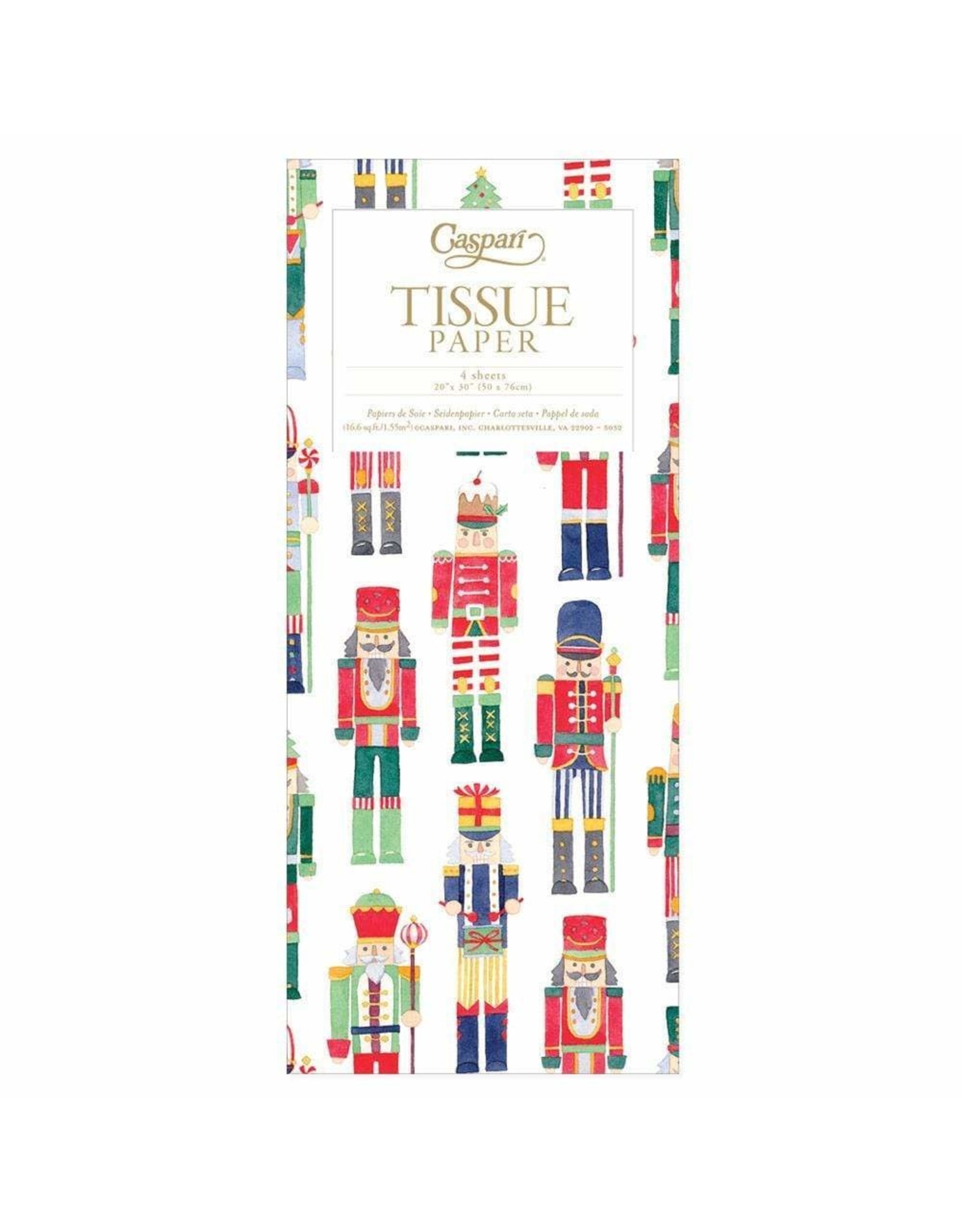 Caspari Christmas Gift Tissue Paper 4 Sheets March Of The Nutcrackers