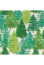 Caspari Christmas Gift Wrapping Paper 8ft Roll Christmas Trees With Lights