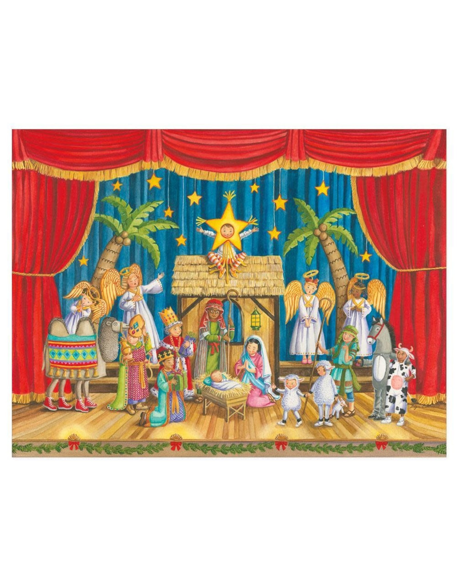 Caspari Christmas Advent Calendar Childrens Nativity Play